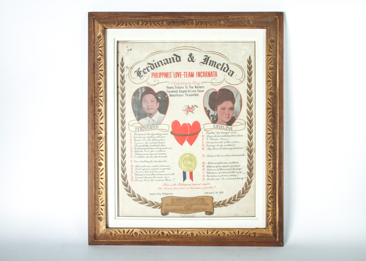 1974 Ferdinand and Imelda Marcos "Love Certificate"