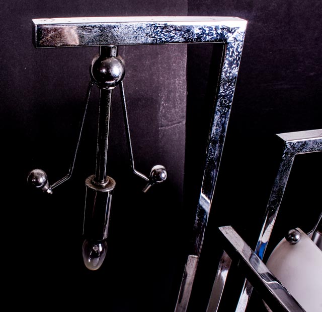 Contemporary Style Chrome Lamp With Glass Shades