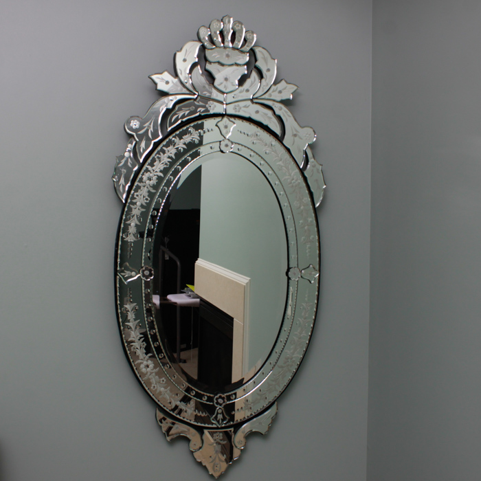 Ornate Wall Mirror with Mirrored Frame