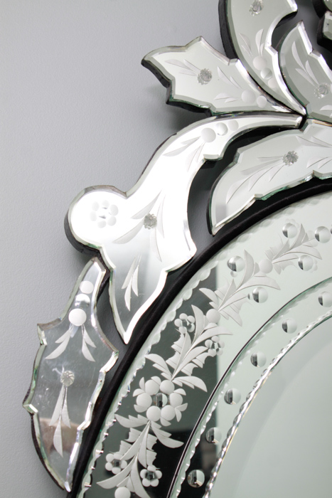 Ornate Wall Mirror with Mirrored Frame
