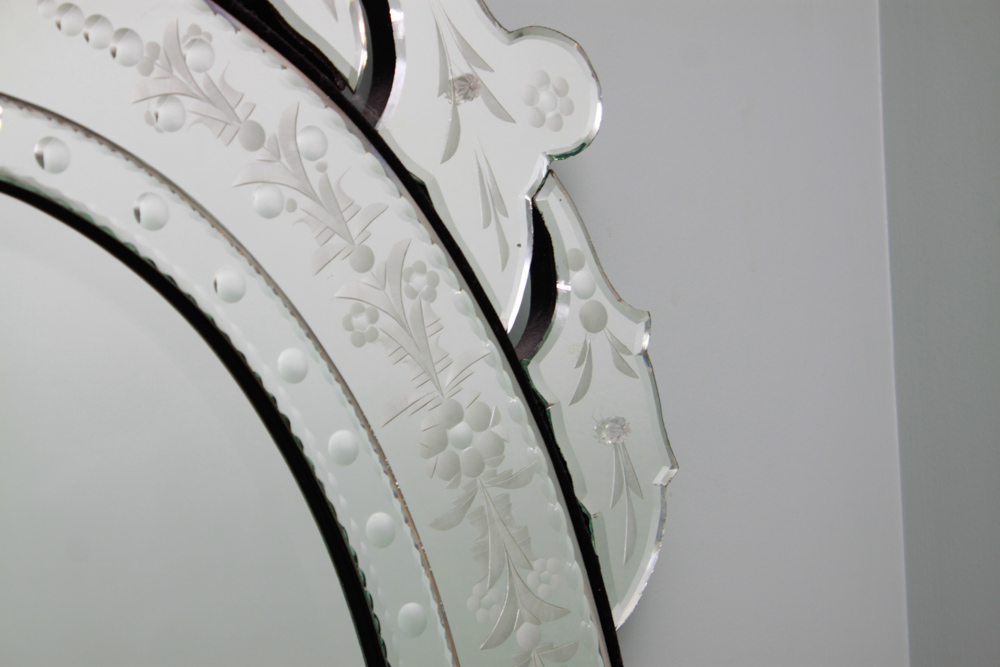 Ornate Wall Mirror with Mirrored Frame