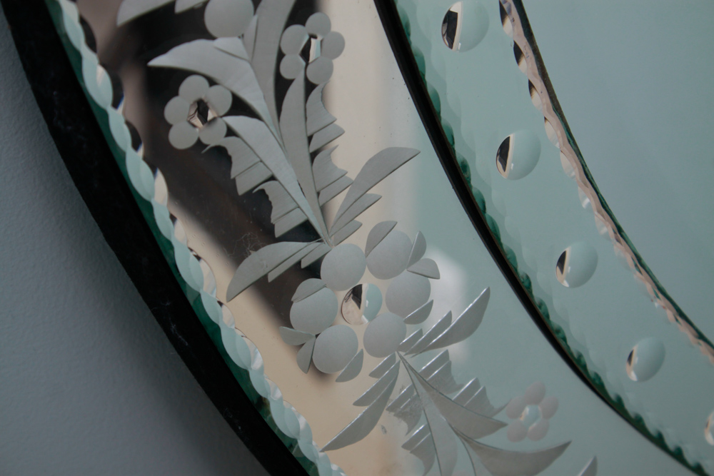 Ornate Wall Mirror with Mirrored Frame