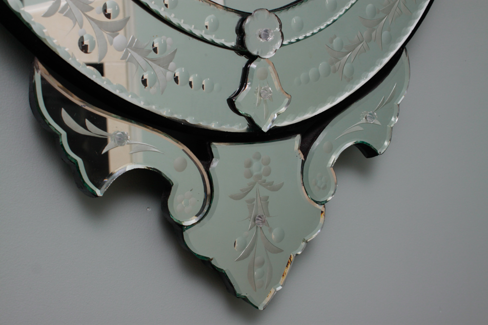 Ornate Wall Mirror with Mirrored Frame