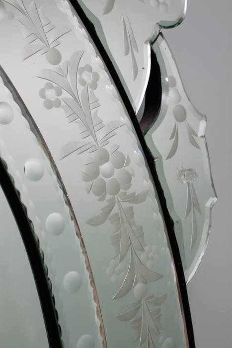 Ornate Wall Mirror with Mirrored Frame