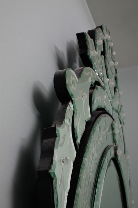 Ornate Wall Mirror with Mirrored Frame