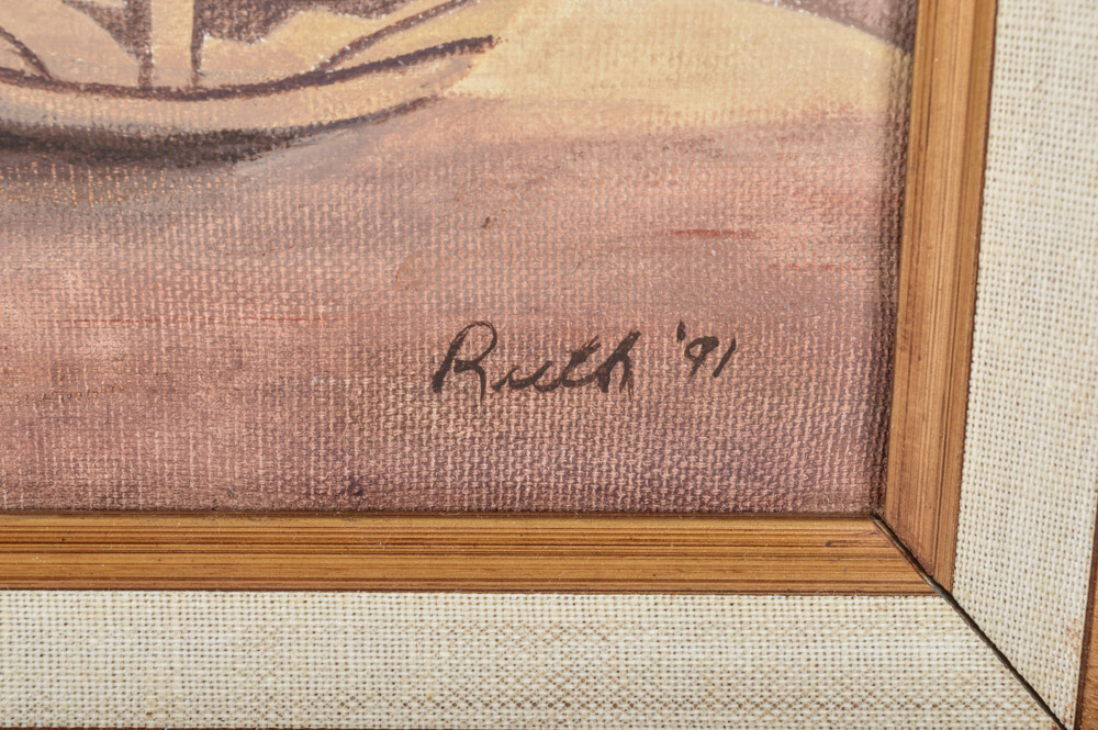 Ruth Signed Still Life Oil Painting