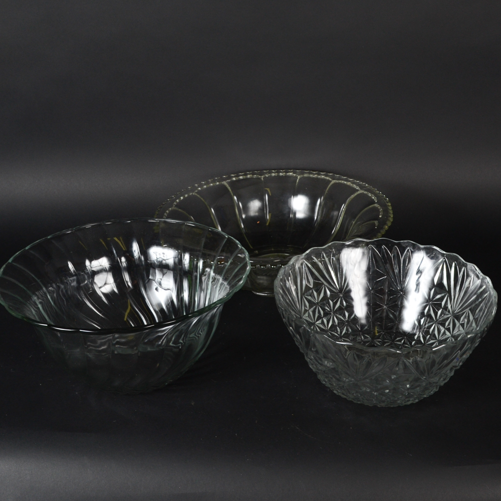 Pressed Glass Serving Bowls