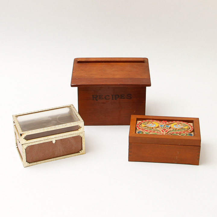 Set of Wooden Boxes Featuring Hallmark