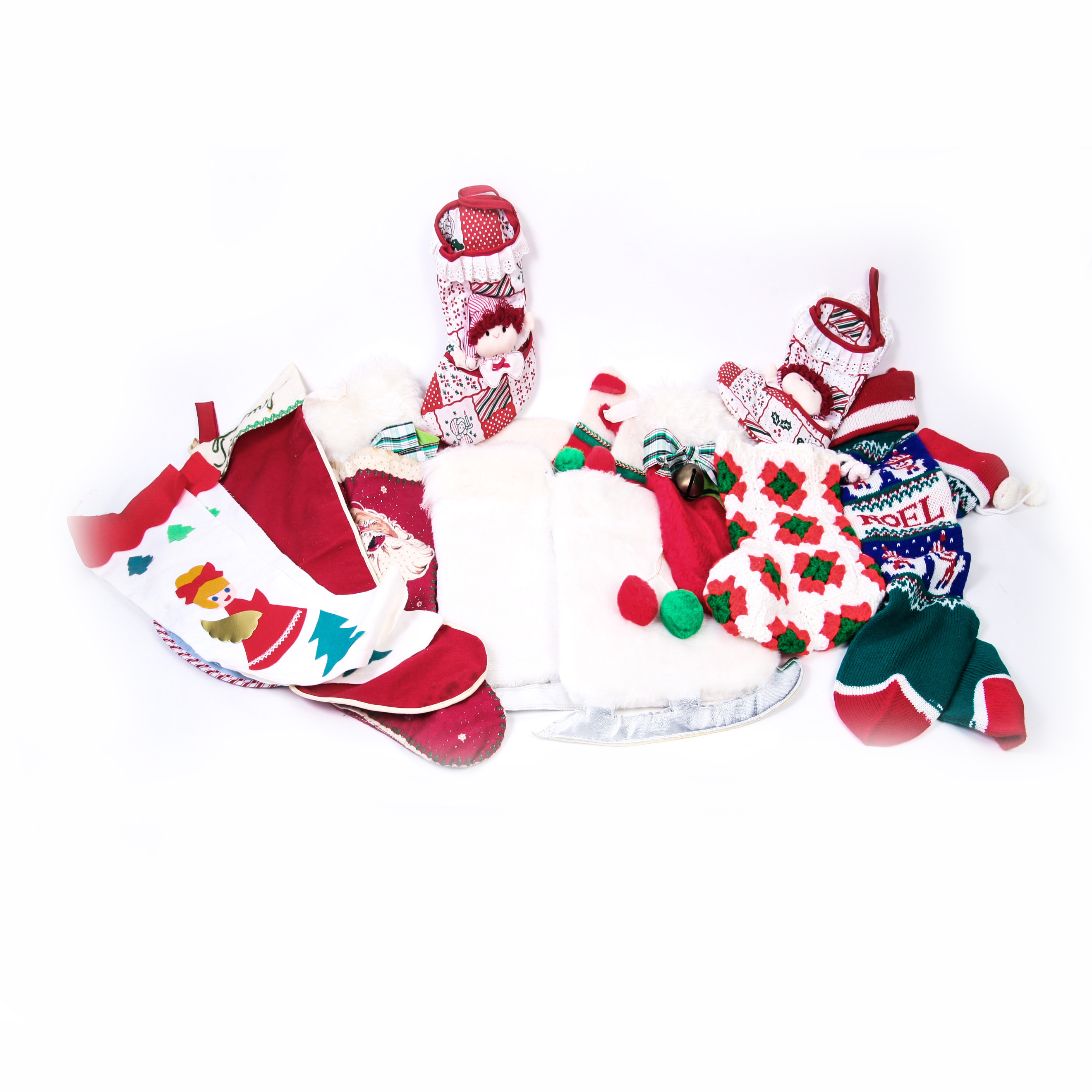 Collection of Vintage Christmas Stockings