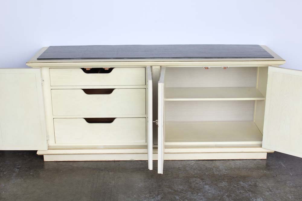 Thomasville Furniture Slate Top Painted Oak Sideboard