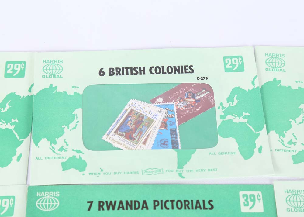 Vintage Stamp Collections Featuring Harris Global Sets