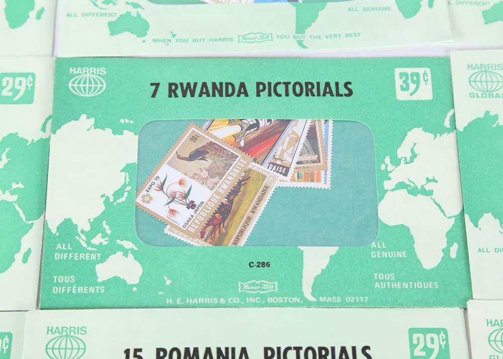 Vintage Stamp Collections Featuring Harris Global Sets