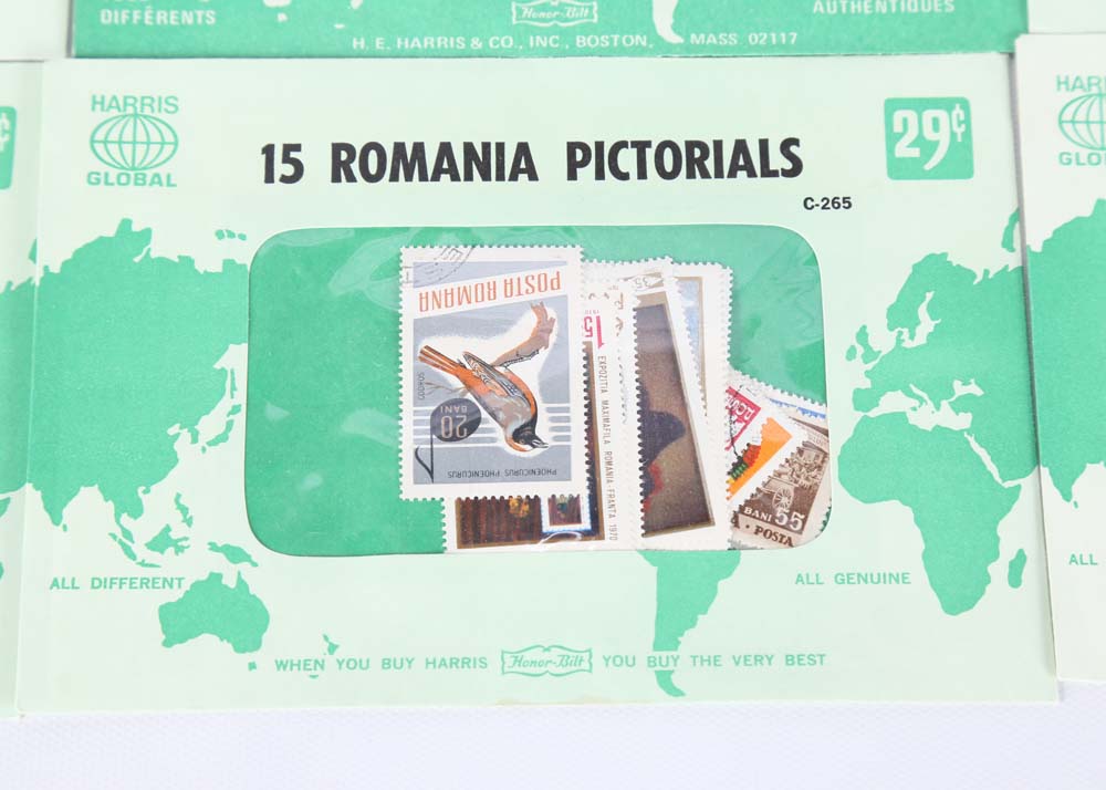 Vintage Stamp Collections Featuring Harris Global Sets
