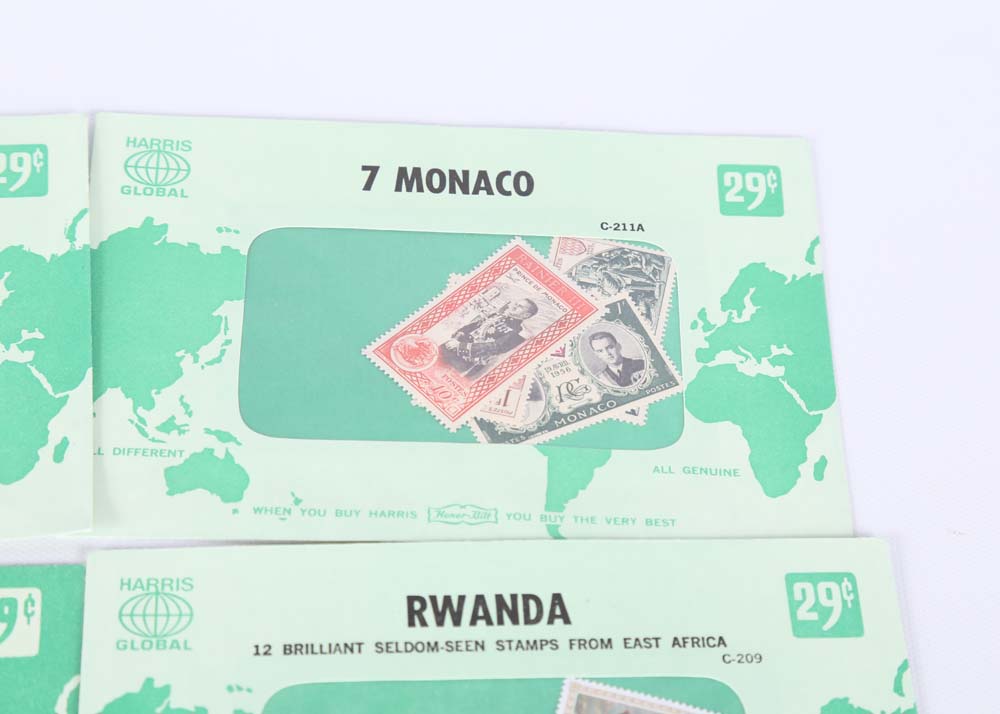 Vintage Stamp Collections Featuring Harris Global Sets