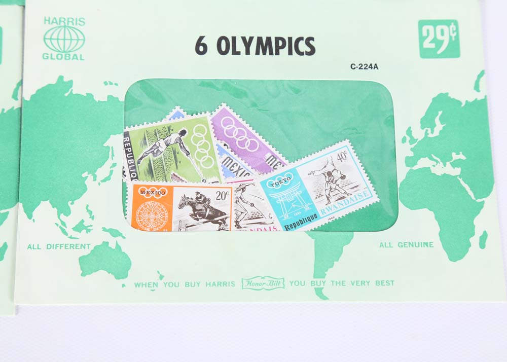 Vintage Stamp Collections Featuring Harris Global Sets