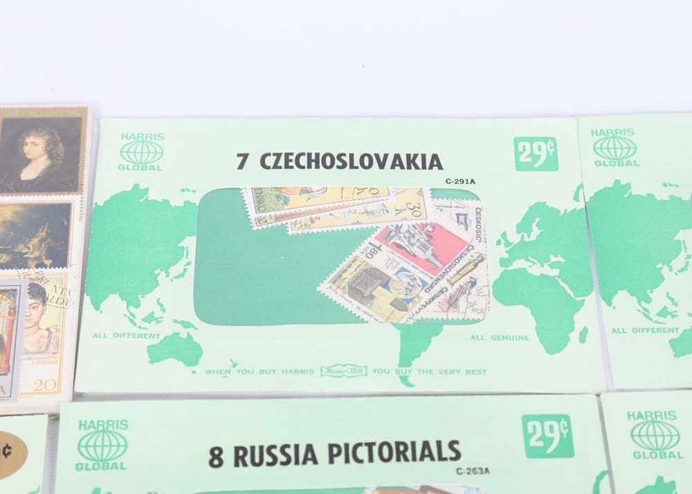 Vintage Stamp Collections Featuring Harris Global Sets