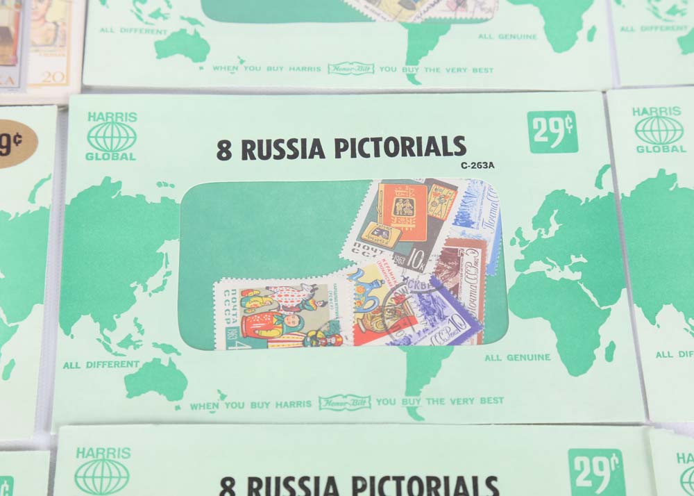 Vintage Stamp Collections Featuring Harris Global Sets