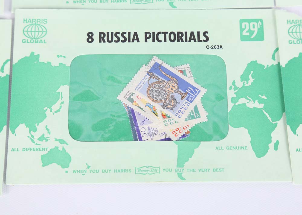 Vintage Stamp Collections Featuring Harris Global Sets