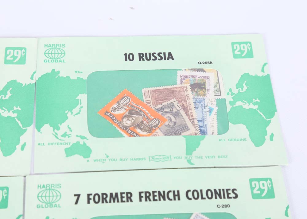 Vintage Stamp Collections Featuring Harris Global Sets