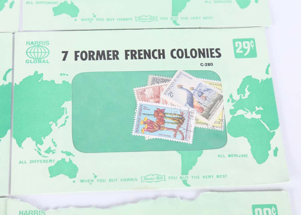 Vintage Stamp Collections Featuring Harris Global Sets