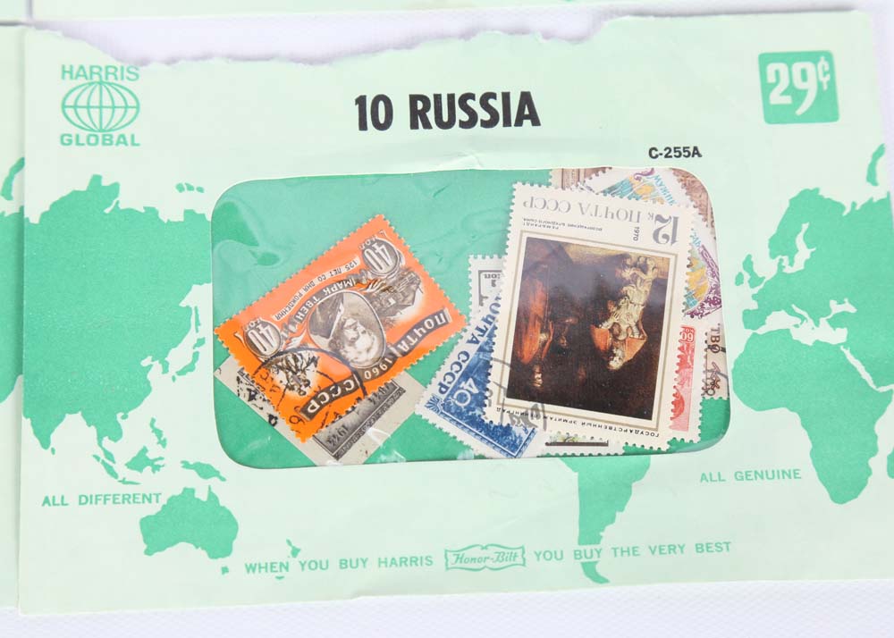 Vintage Stamp Collections Featuring Harris Global Sets