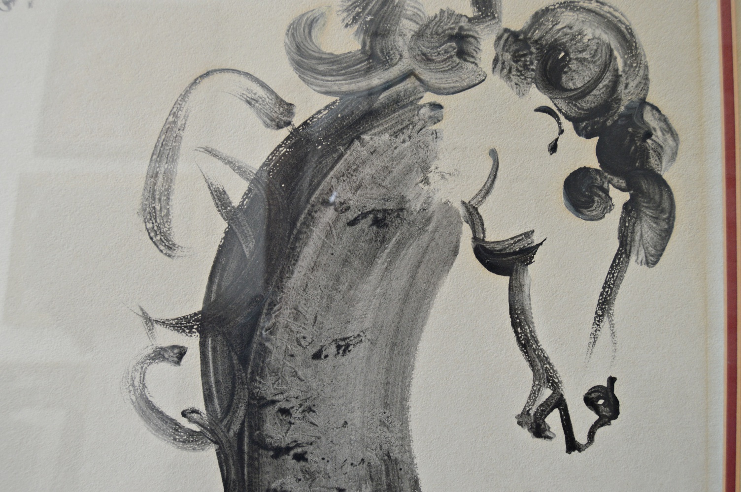 Original Signed Sumi Ink Painting on Paper of a Horse
