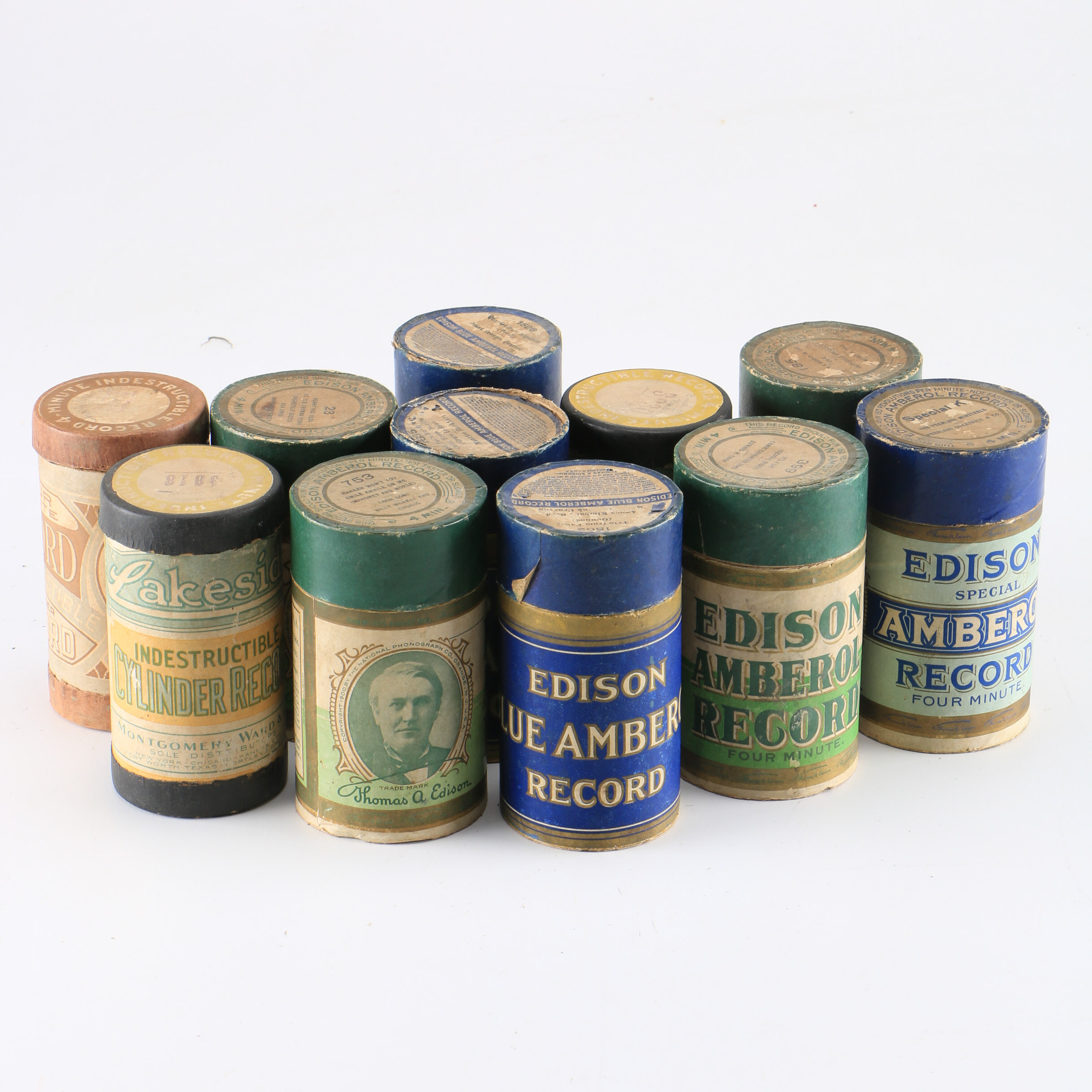 Eleven Antique Cylinder Records