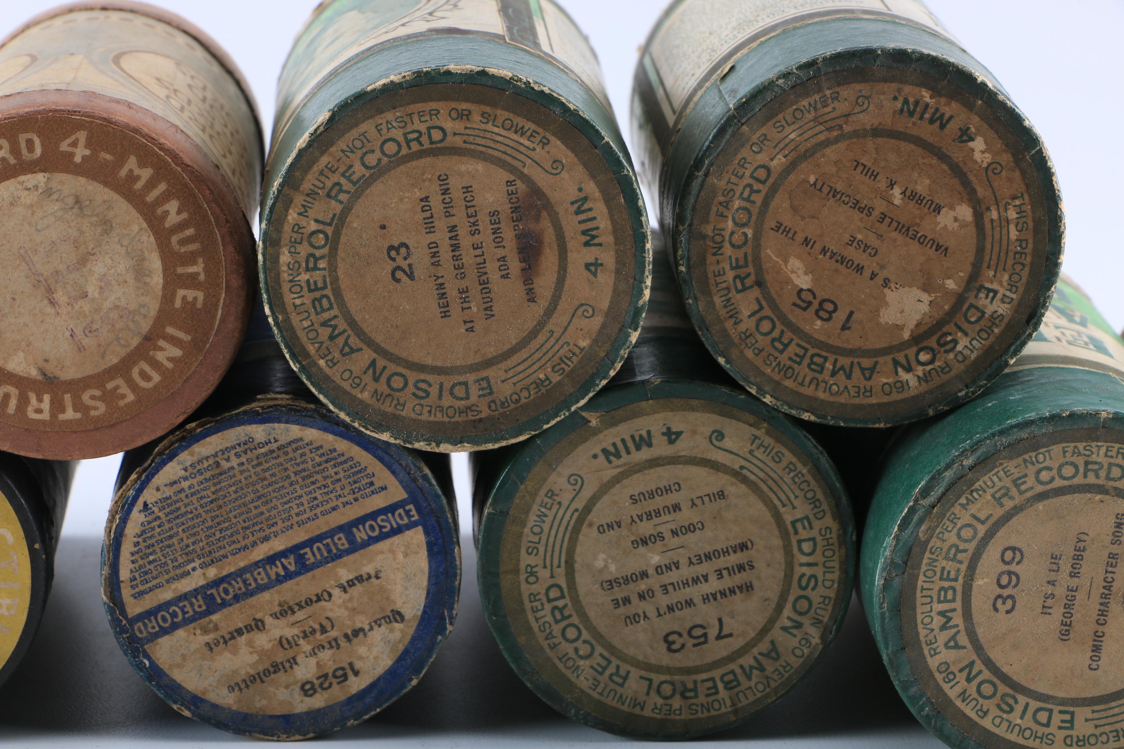 Eleven Antique Cylinder Records