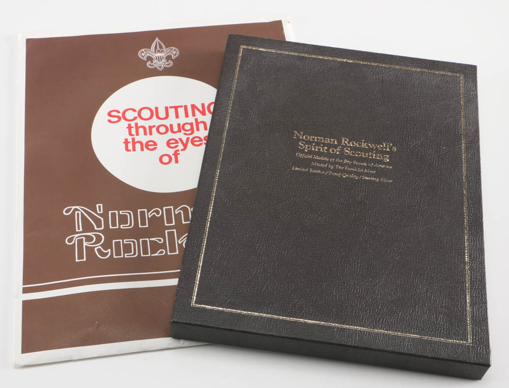 Collection of Norman Rockwell's Spirit of Scouting Sterling Medals and Portraits
