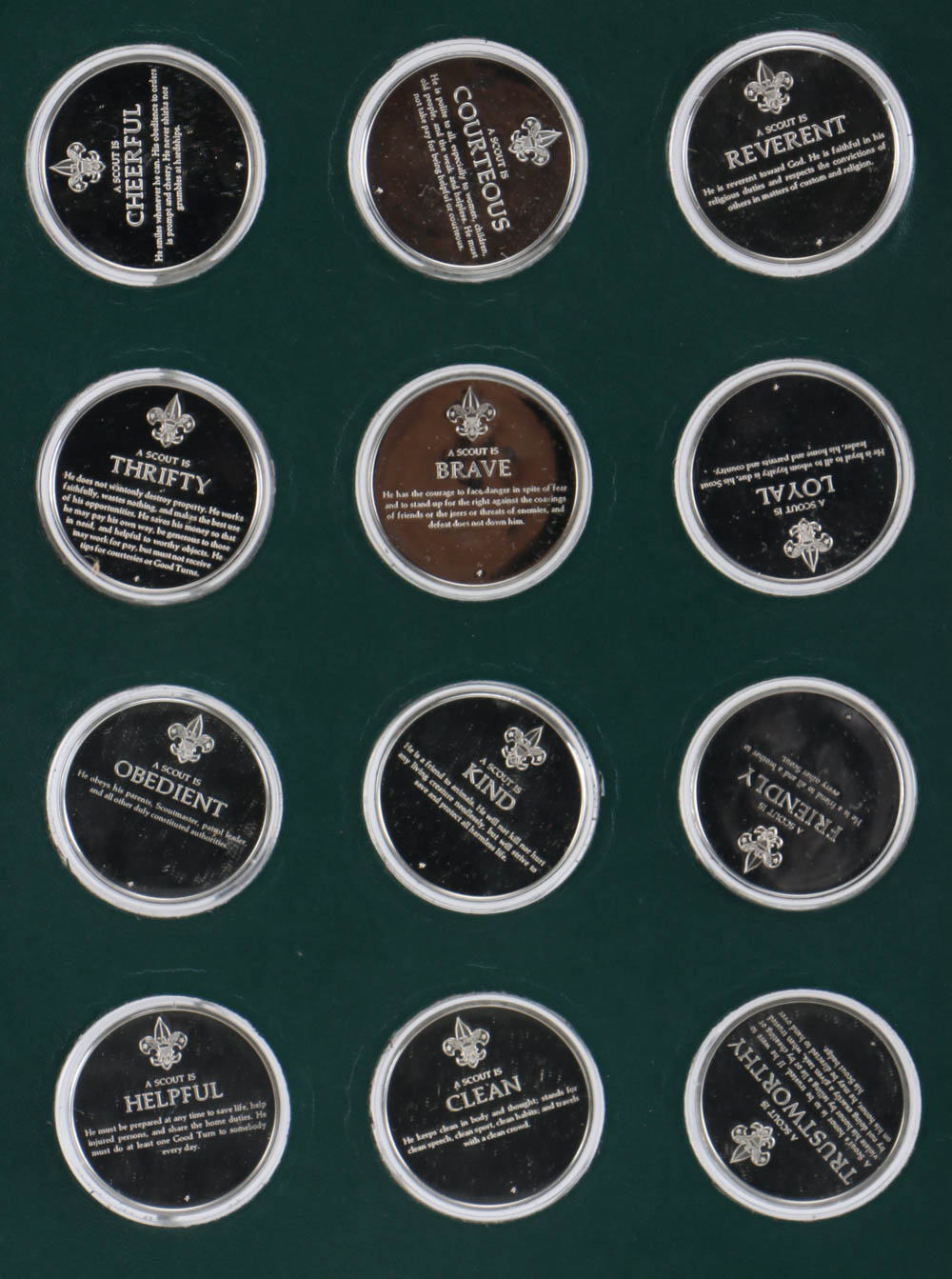 Collection of Norman Rockwell's Spirit of Scouting Sterling Medals and Portraits