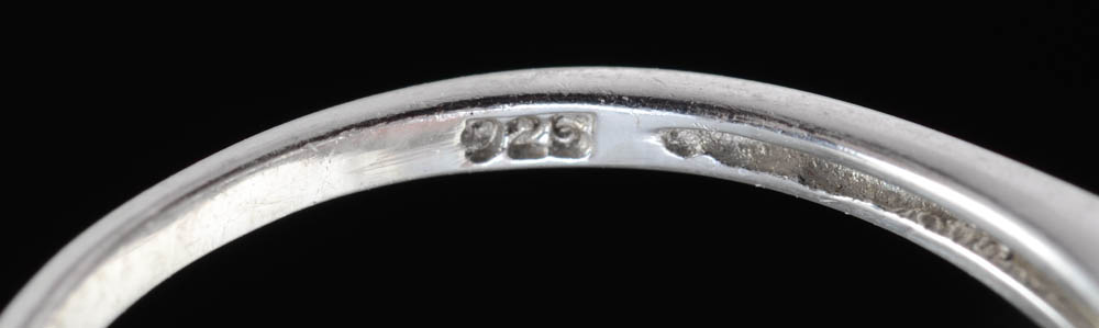 Sterling Silver Druzy Quartz and Iolite Ring and a Violet Cubic Zirconium Band