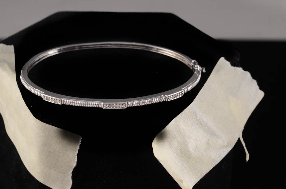 Sterling Silver Diamond Bracelet