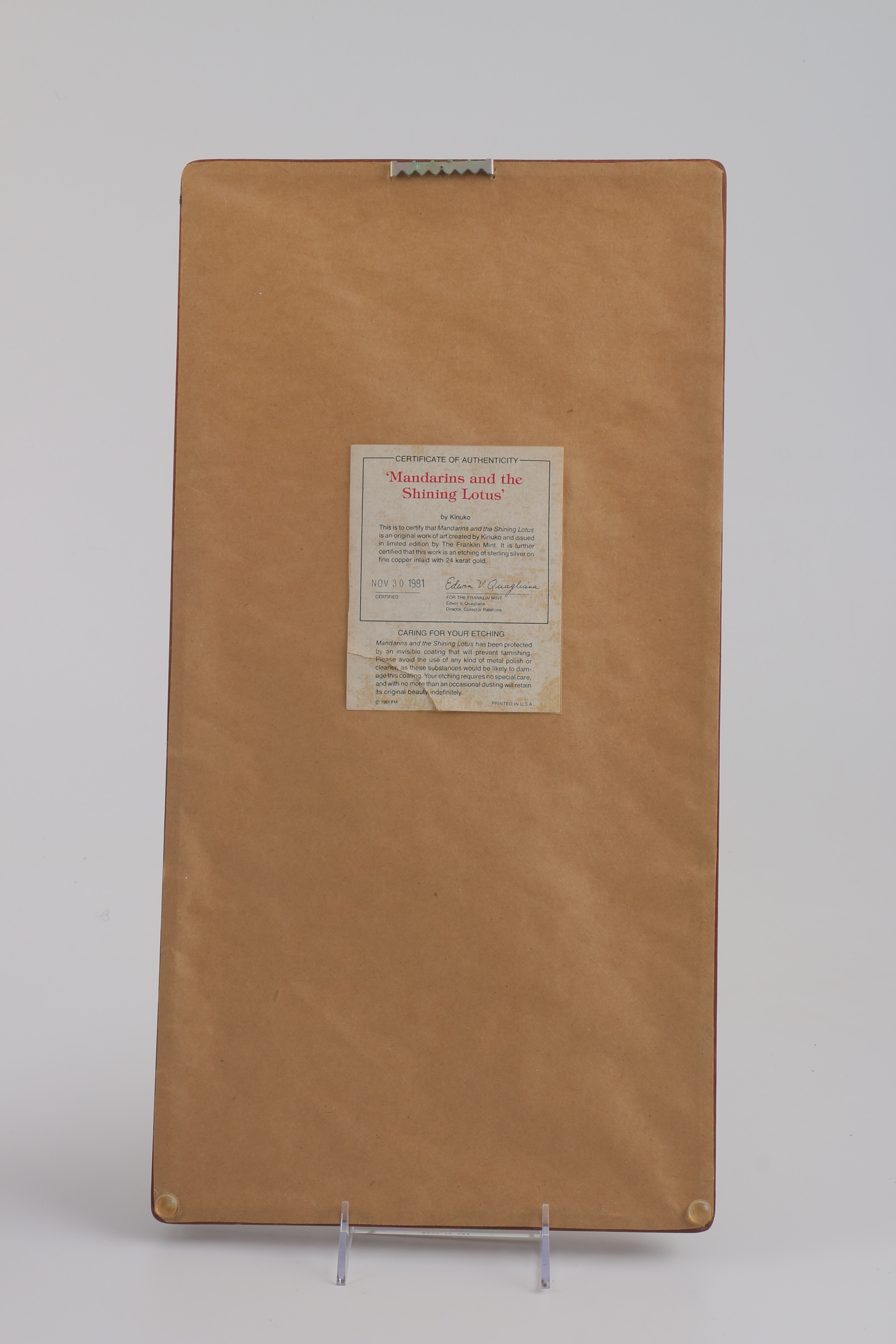 Kinuko Etchings on Fine Copper of Flowers and Birds