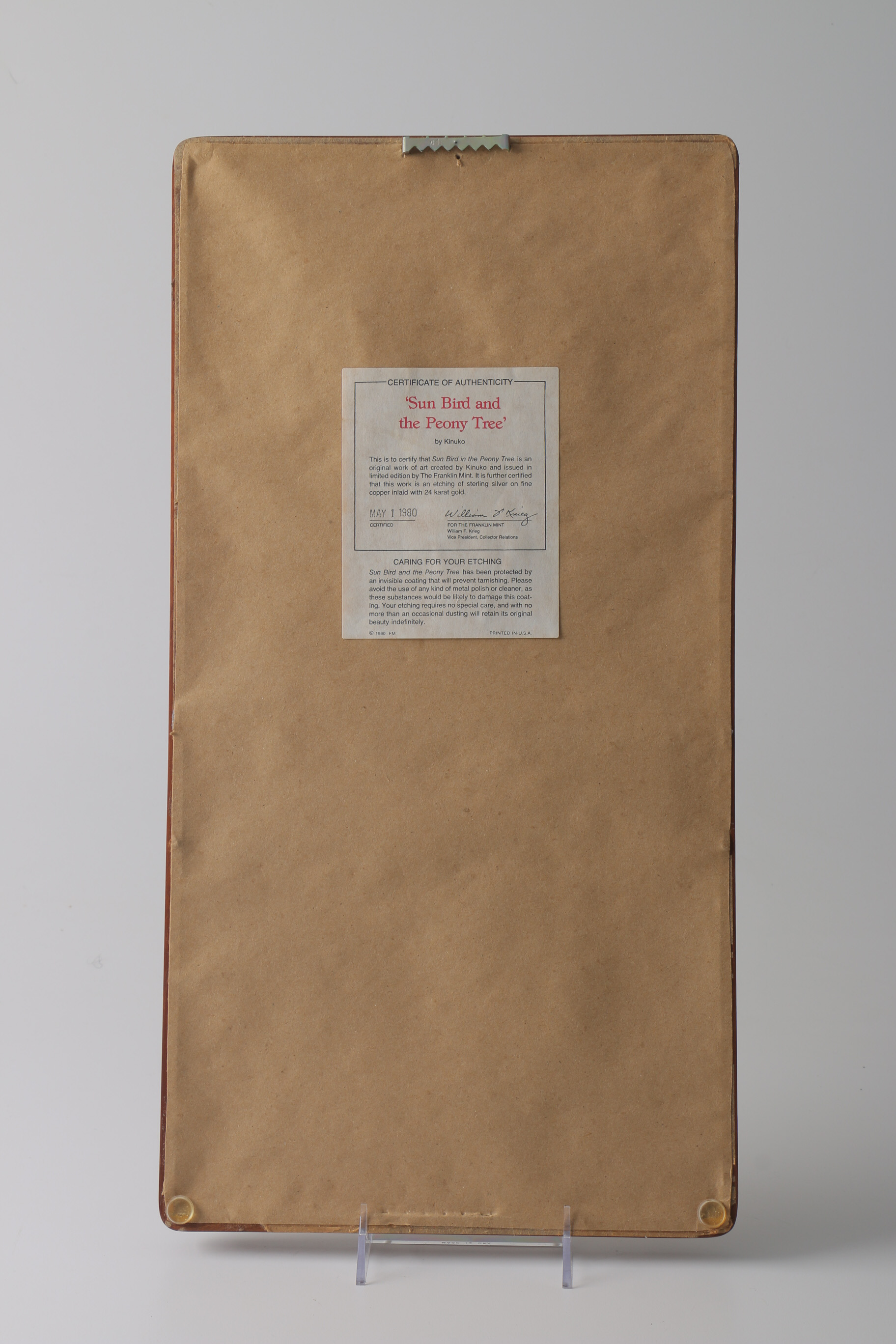 Kinuko Etchings on Fine Copper of Flowers and Birds