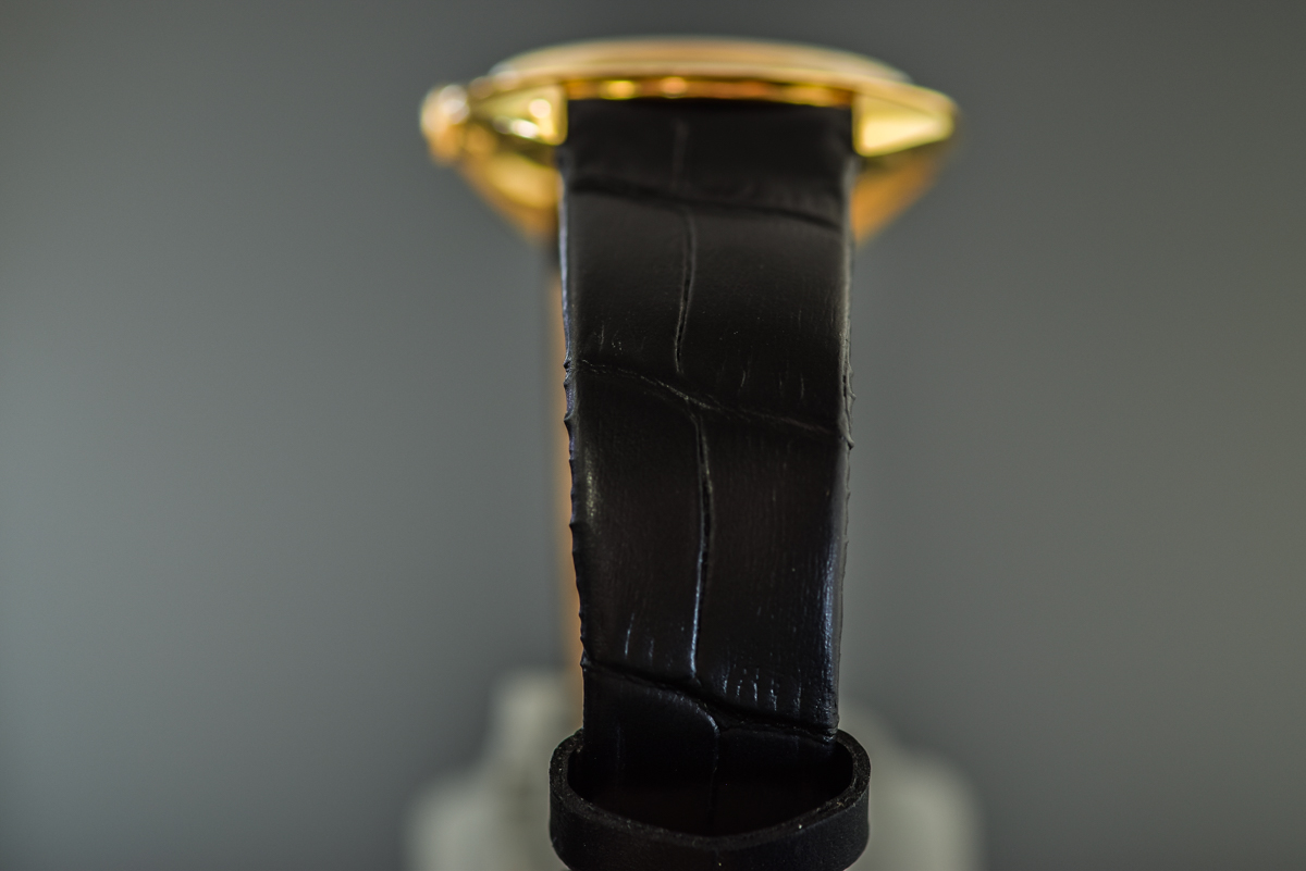 Vintage 1960 Audemars Piguet 18K Yellow Gold Black Leather Strap Watch