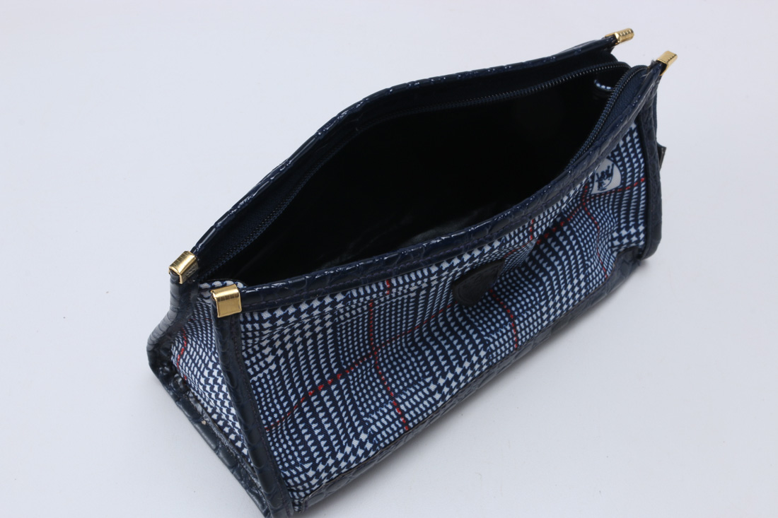 Tonino Lamborghini Blue Plaid Clutches and Bags