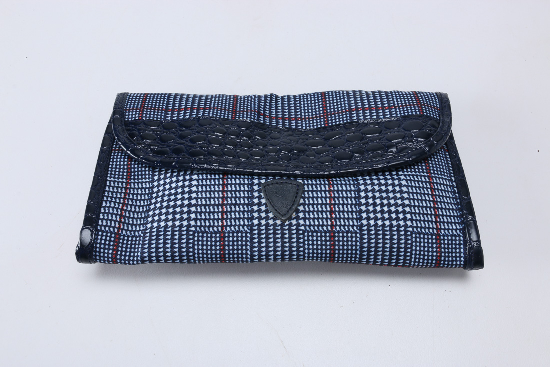 Tonino Lamborghini Blue Plaid Clutches and Bags