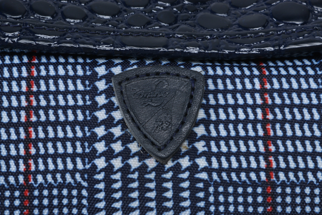 Tonino Lamborghini Blue Plaid Clutches and Bags