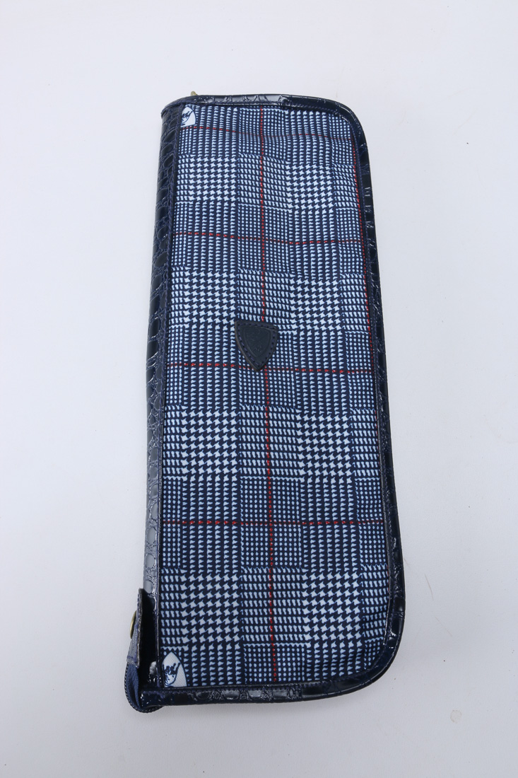 Tonino Lamborghini Blue Plaid Clutches and Bags