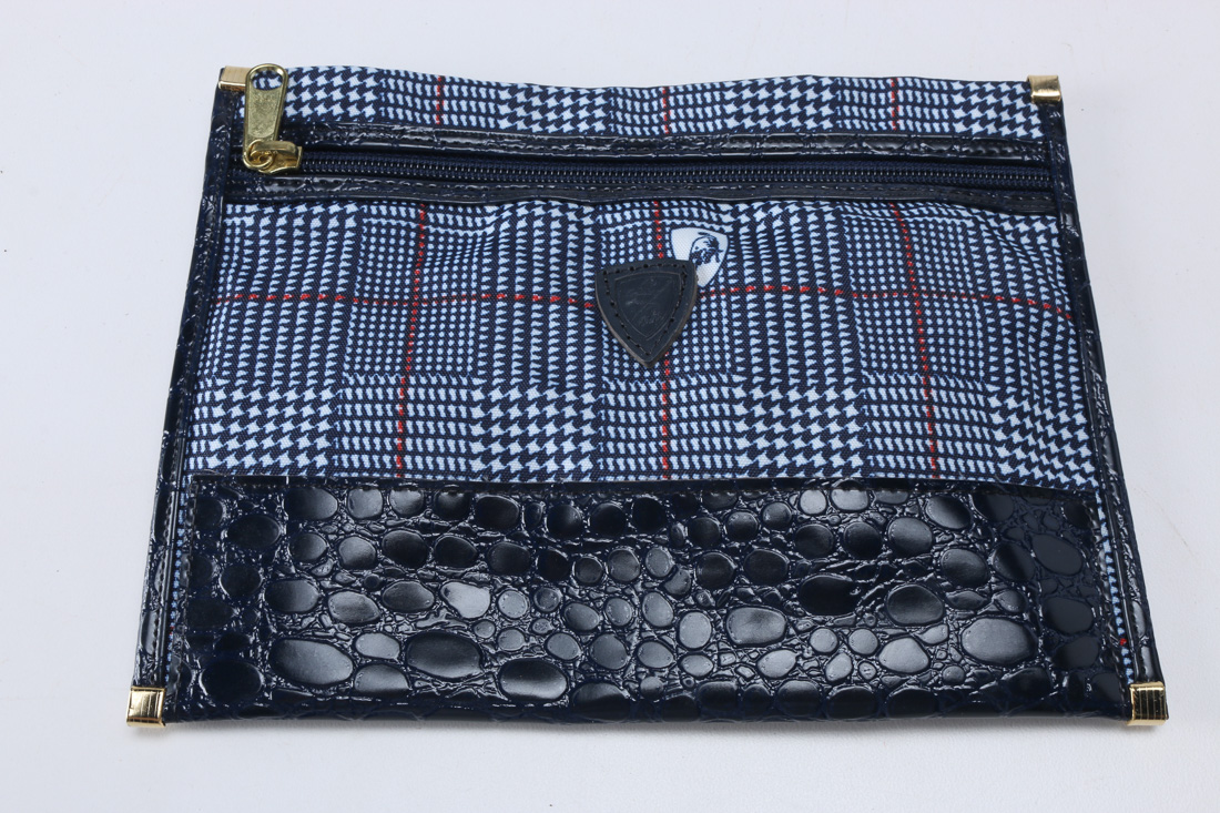Tonino Lamborghini Blue Plaid Clutches and Bags