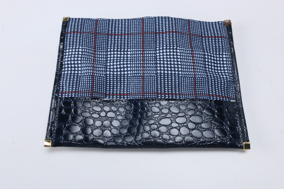 Tonino Lamborghini Blue Plaid Clutches and Bags
