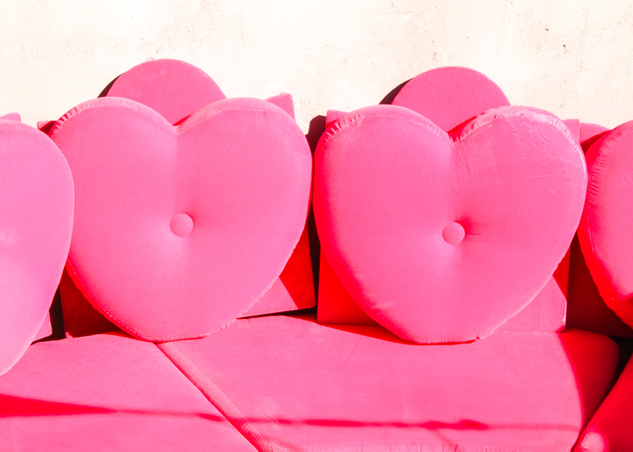 Pink Velvet "I Dream of Genie" Couch and Blanket