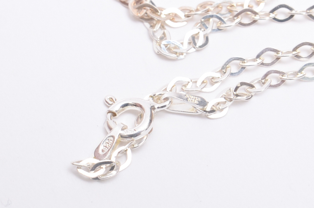 Sterling Silver Necklace with Glass and Silver Pendant