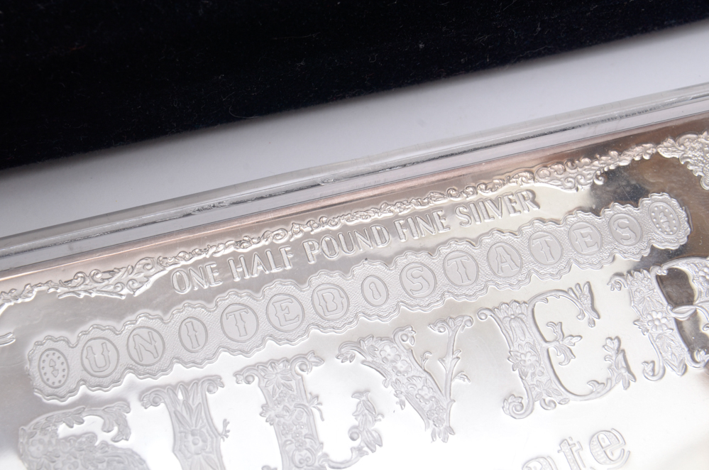 .999 Silver 500 Dollar Half Pound Bullion Bar