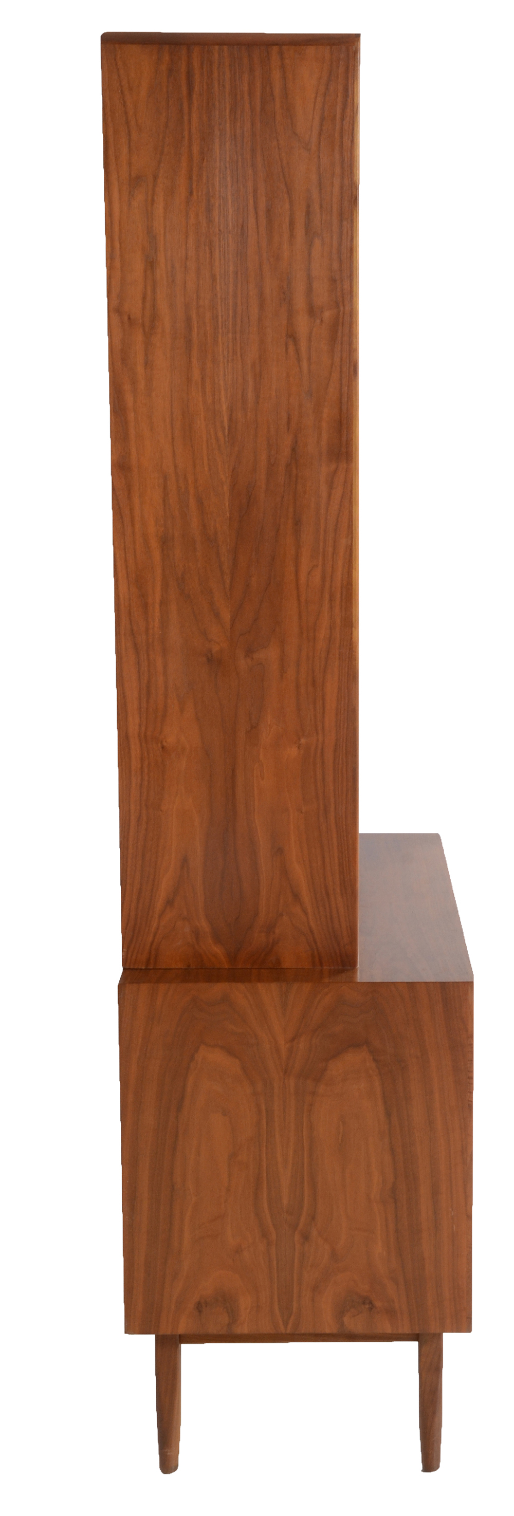 Drexel Mid-Century Walnut Record Cabinet with Bookcase