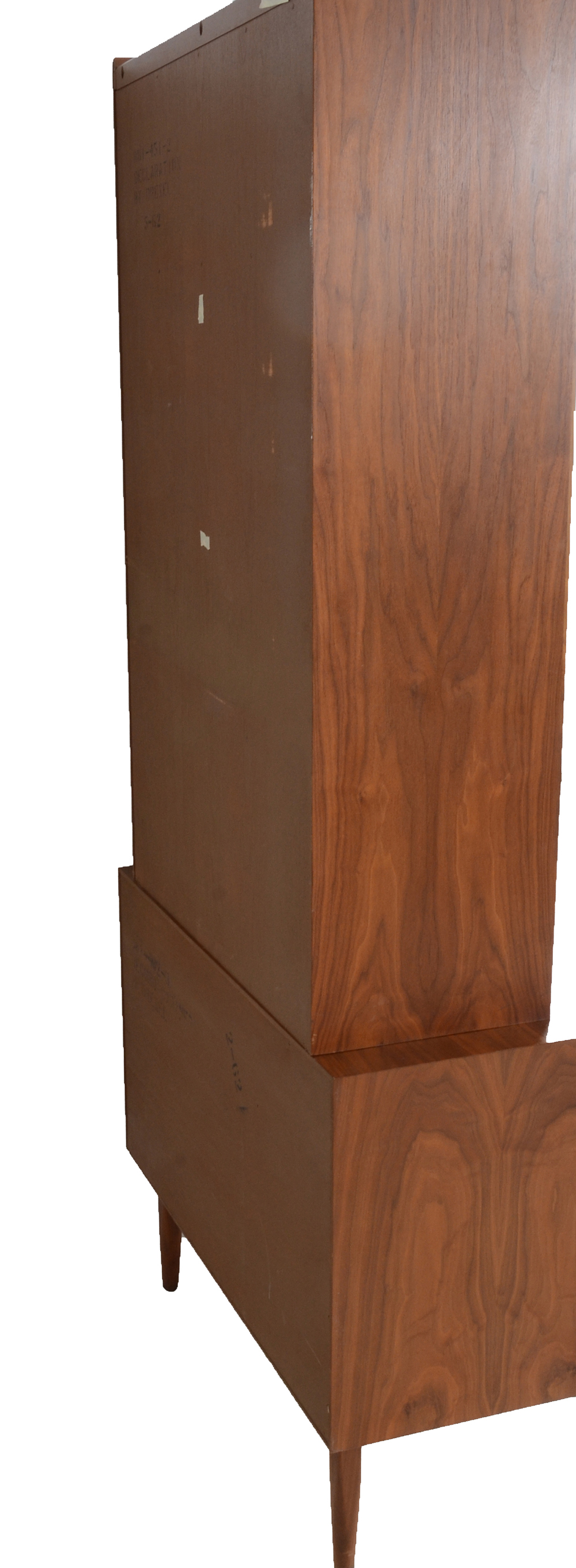 Drexel Mid-Century Walnut Record Cabinet with Bookcase