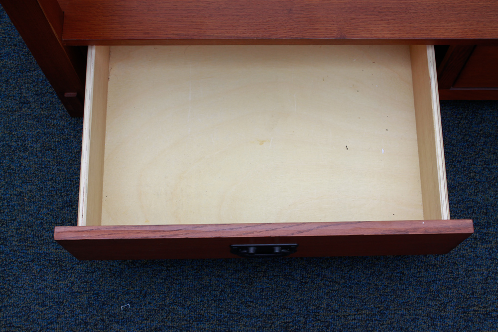 Mission Style Glass Top Coffee Table