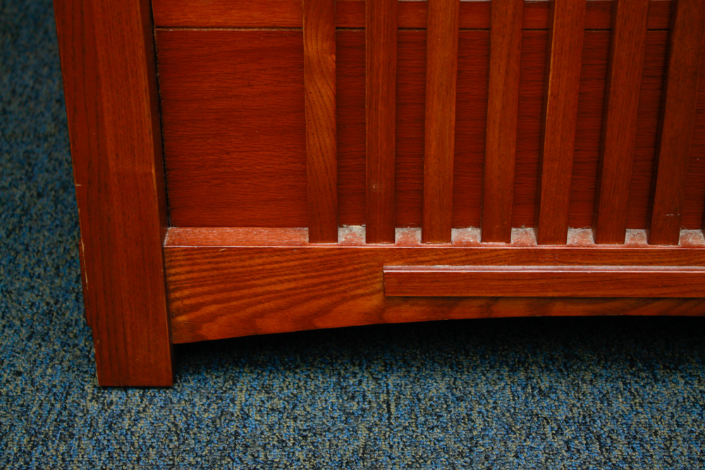 Mission Style Glass Top Coffee Table