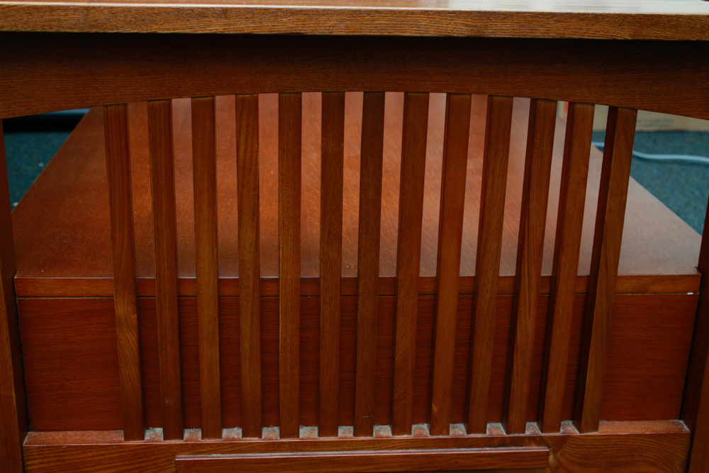 Mission Style Glass Top Coffee Table