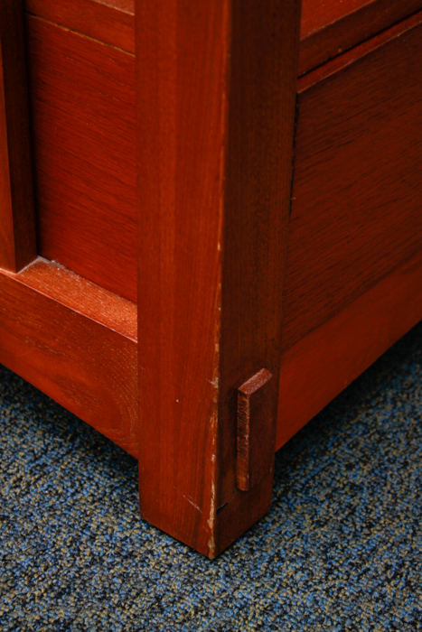 Mission Style Glass Top Coffee Table